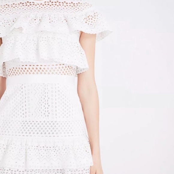 Self Portrait White Lace Mini Dress | Spring Bride | Size 4 - Picture 5 of 9